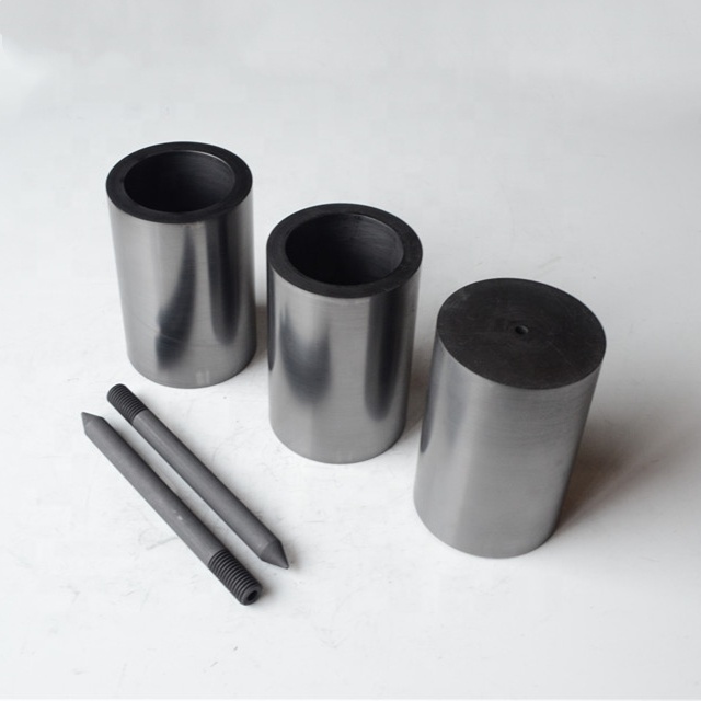 High Purity Induction Furnace Graphite Crucible With Stirring Rods